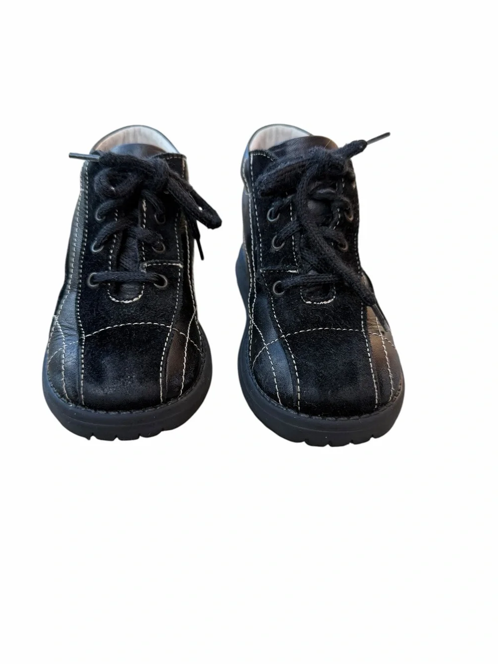 Kids Casual Black Lace-Up Shoes